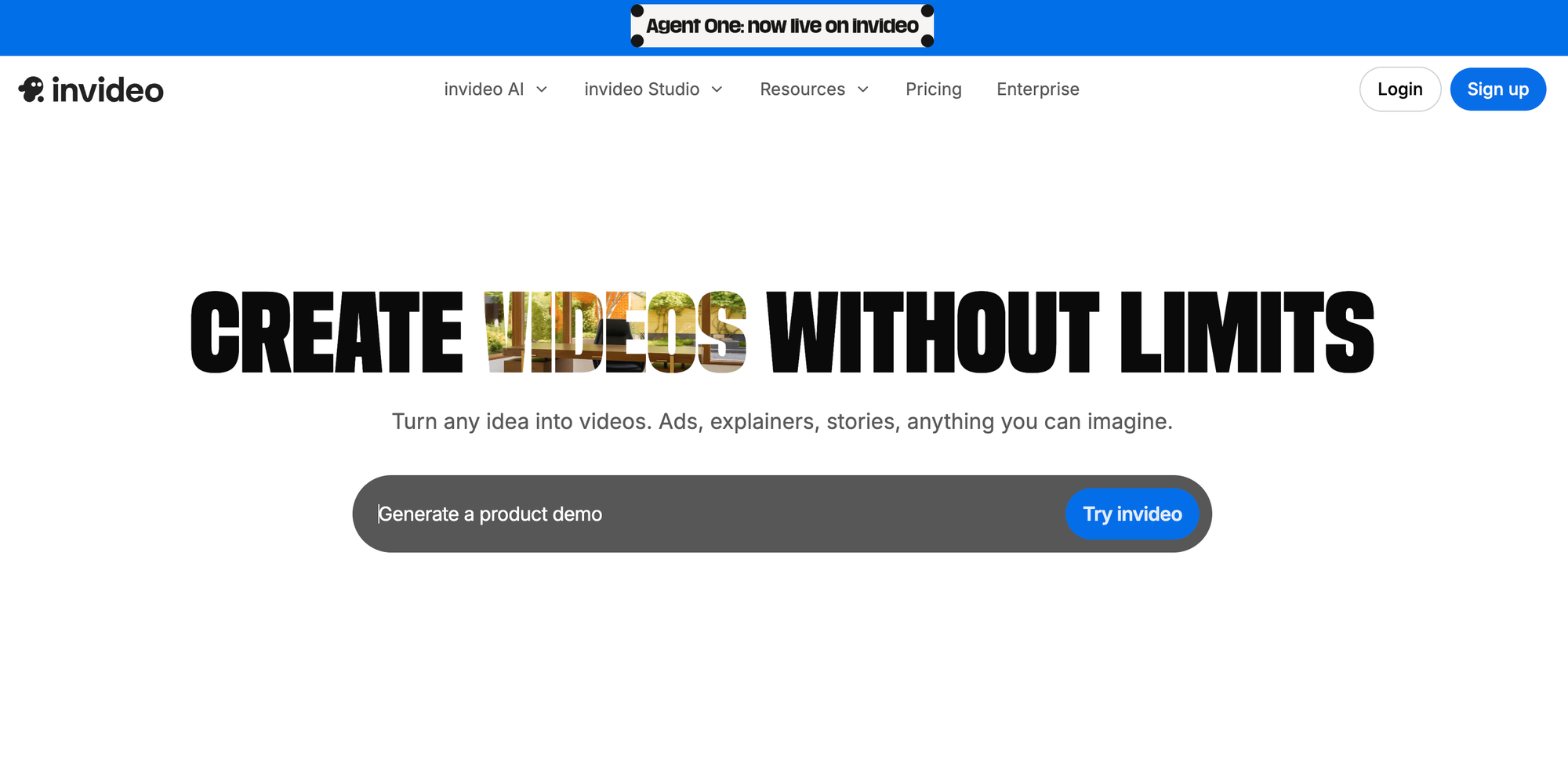 Invideo AI Website