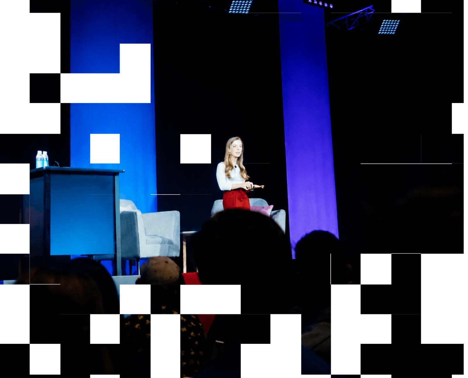 A Velo customer presenting on stage
