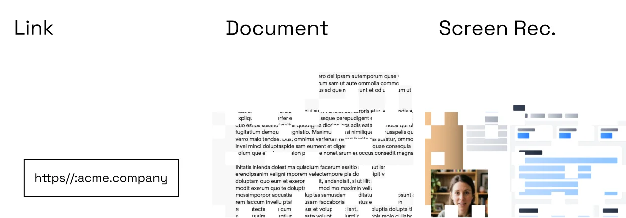 Reads your context - a doc, recording, product URL, or prompt.