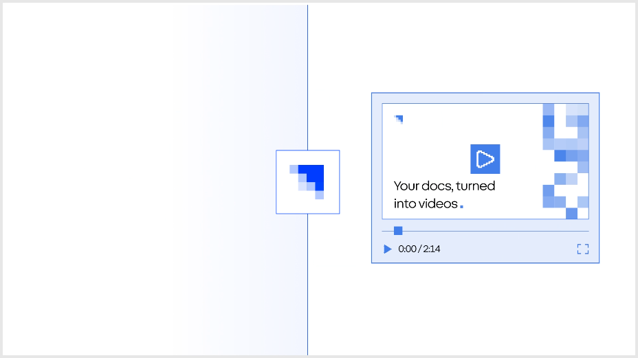 Velo turning a product page, docs, decks, screenshots and a screen recording into a finished video
